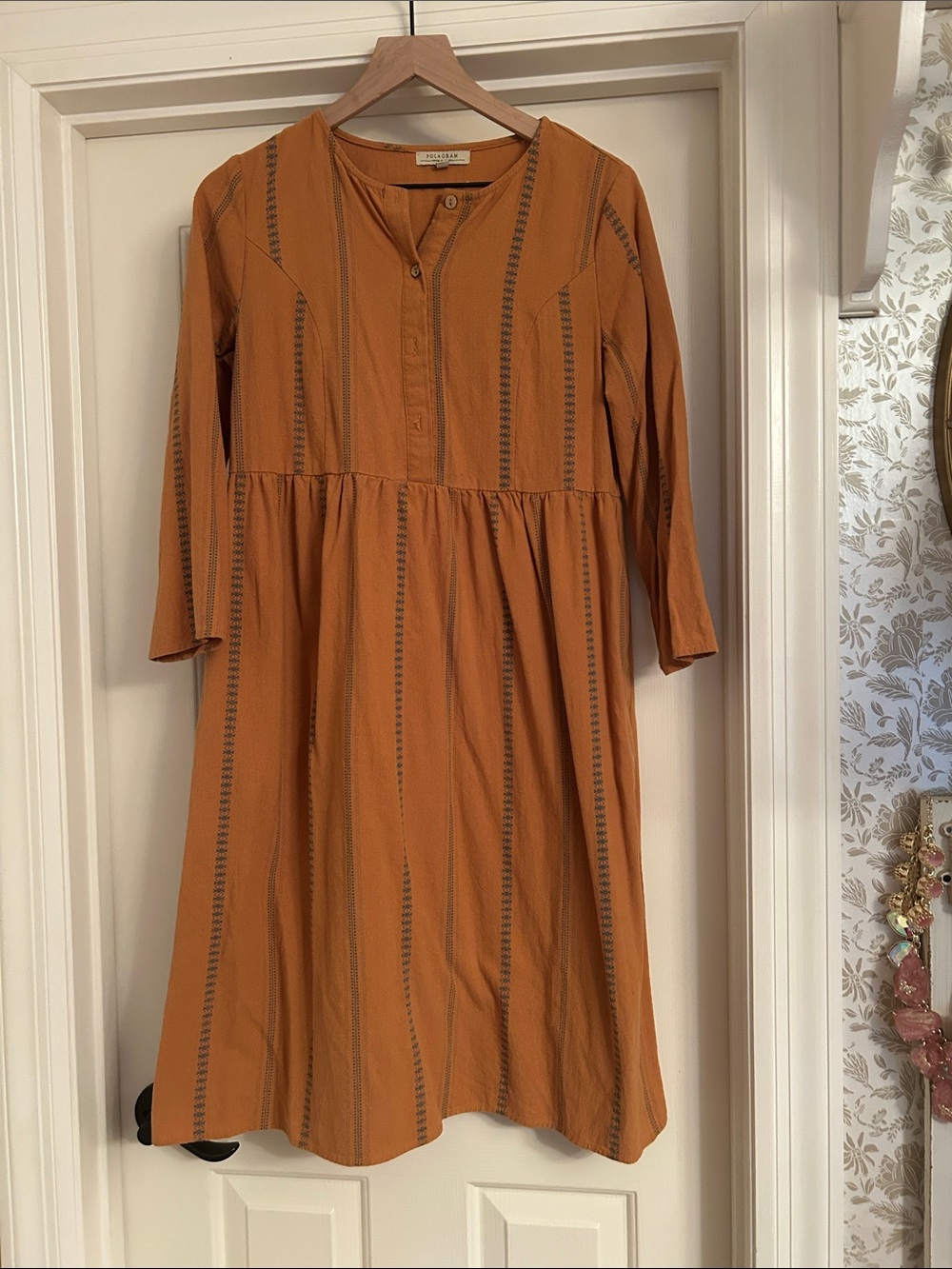 Polagram orange striped dress GUC